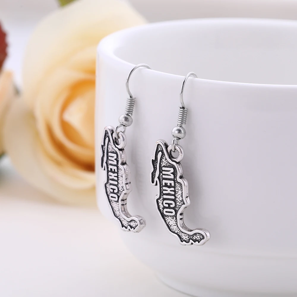 Fishhook серьги с картой мексиканские и подвески антикварные дизайнерские подарки |