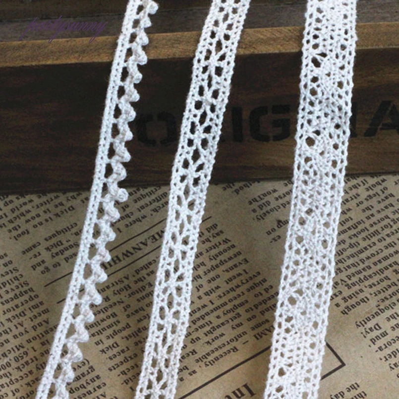 PF 1 Двор 2.5 см Хлопок Гипюр Кружевной Ткани Поделки Лента Воротник Бахромой
