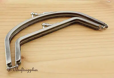 metal purse frame Double glue on clasp clip nickel 6 inch X 3 Z103 | Багаж и сумки