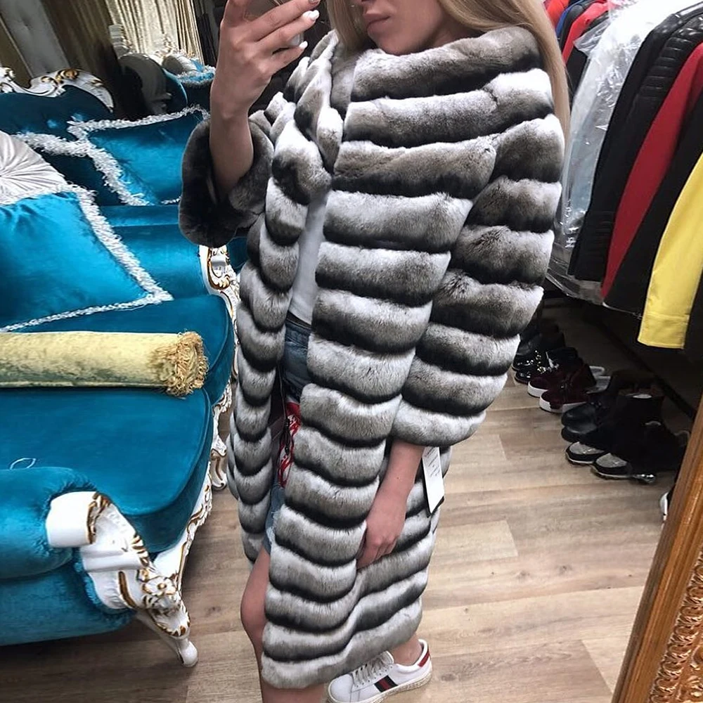 Новинка 2019 Стильное женское пальто из натурального меха Женское искусственного