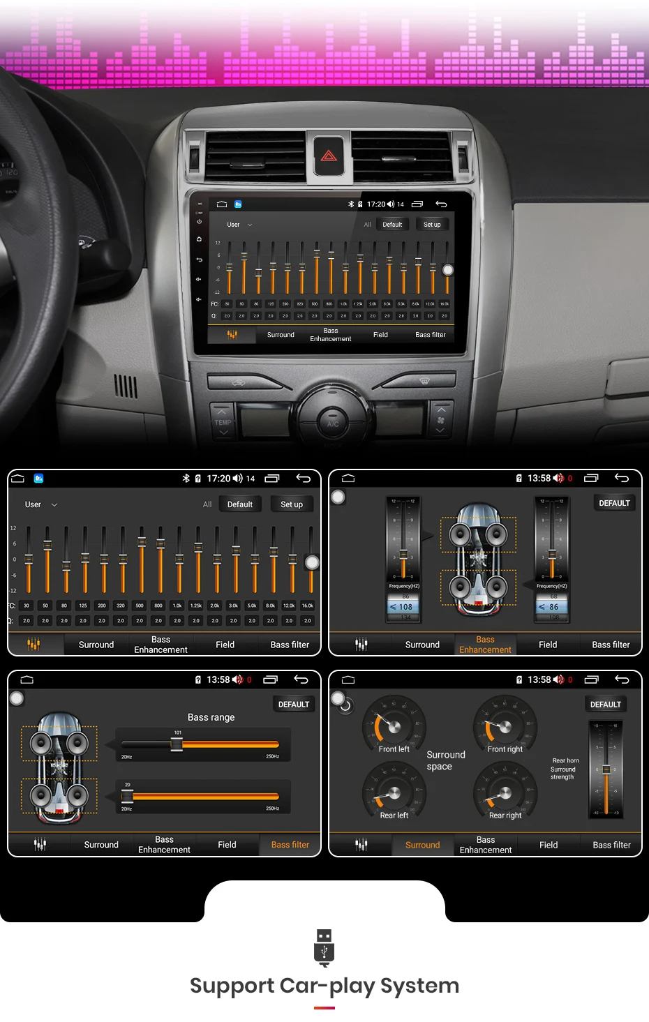 Junsun V1pro 4G+ 64G CarPlay Android 9,0 DSP для Toyota Corolla E140/150 2007-2013 автомобильный Радио мультимедийный плеер gps RDS 2 din dvd