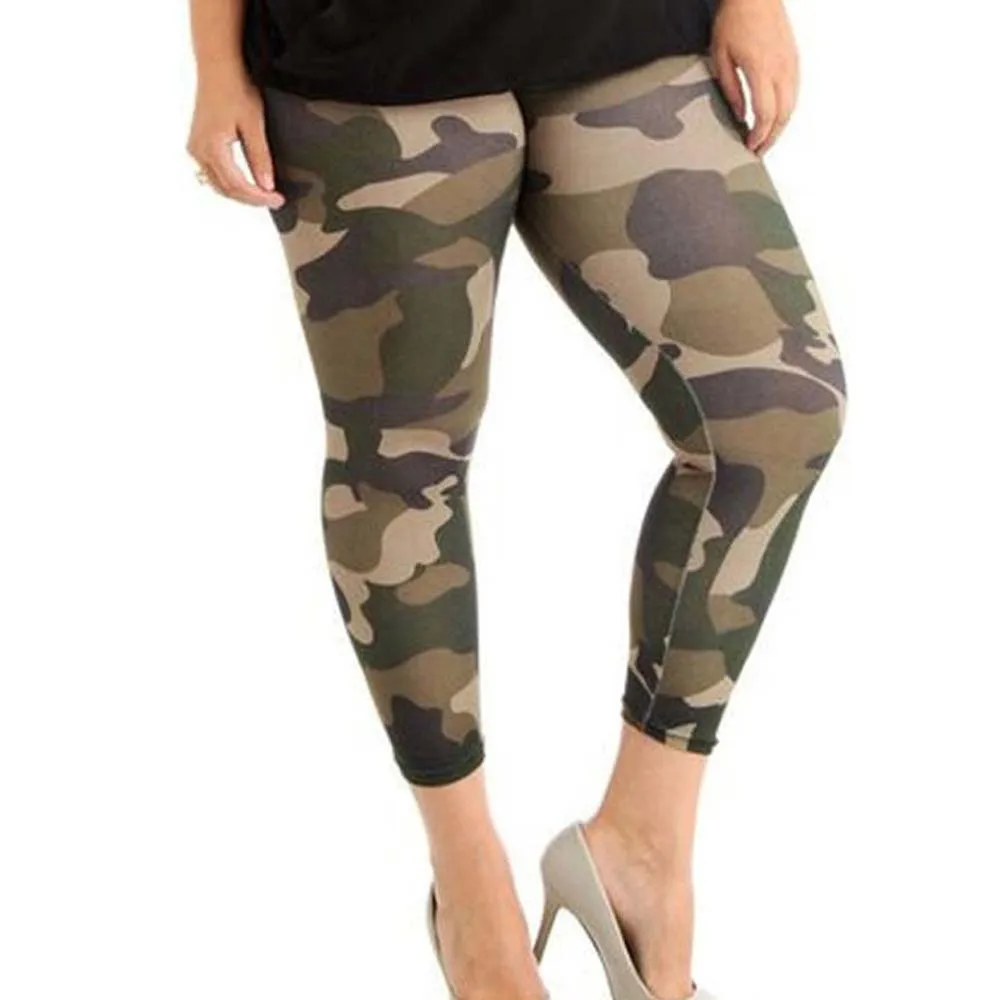 

new Europe style hot sale camouflage pants slim leggings plus size print casual comfortable elastic female leggings