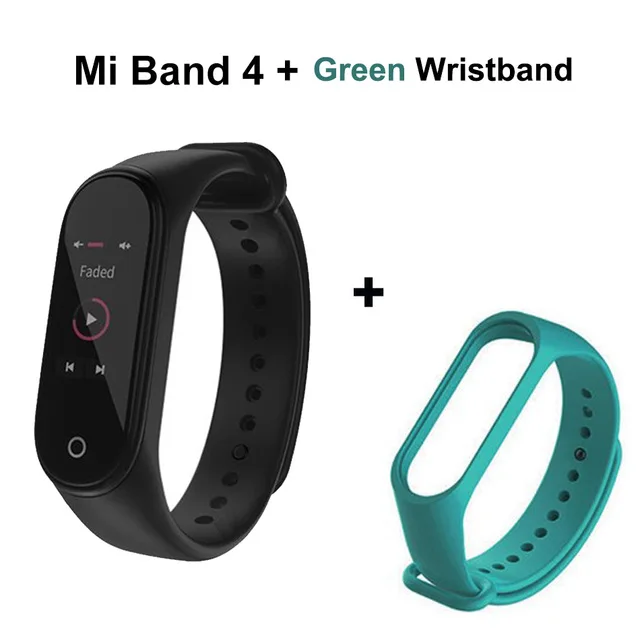 Band 4 add green Глобальная версия, Xiaomi Mi band 4 Смарт часы, фитнес браслет, трекер сердечного ритма, цветной дисплей, мгновенное сообщение, 135 мА/ч умные часы,xiomi - Color: Band 4 add green
