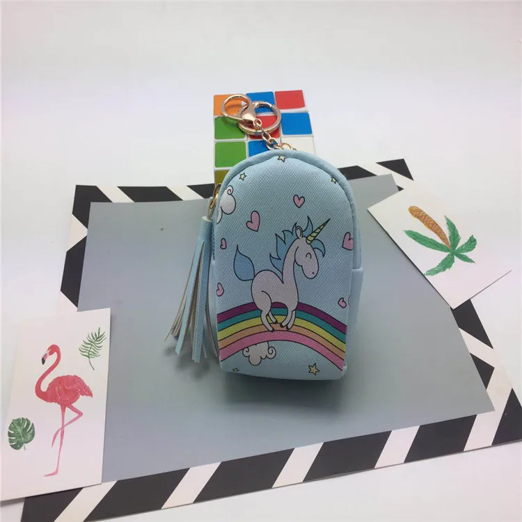 E Точечный рисунок из мультфильма; креативное Единорог Фламинго кошелек в виде фруктов porte monnaie мини сумка кошелек мини сумка кабель для передачи данных сумка для хранения гарнитуры - Цвет: E