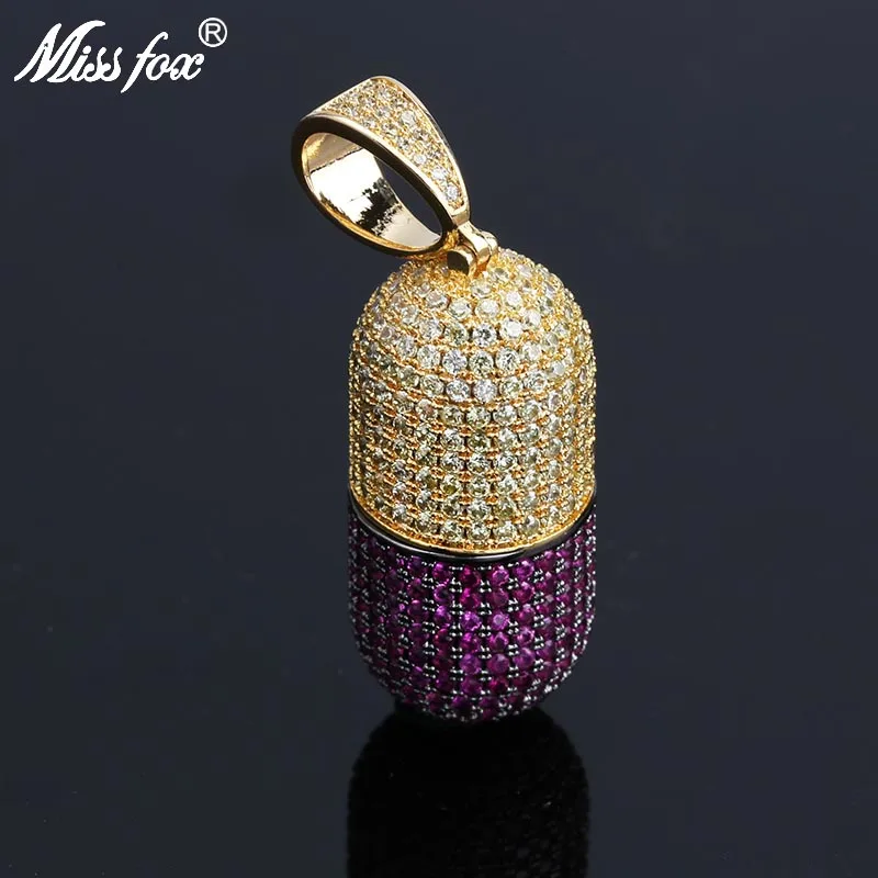 Ожерелье MISSFOX с подвеской в стиле хип-хоп подвеской-медальоном из кубического