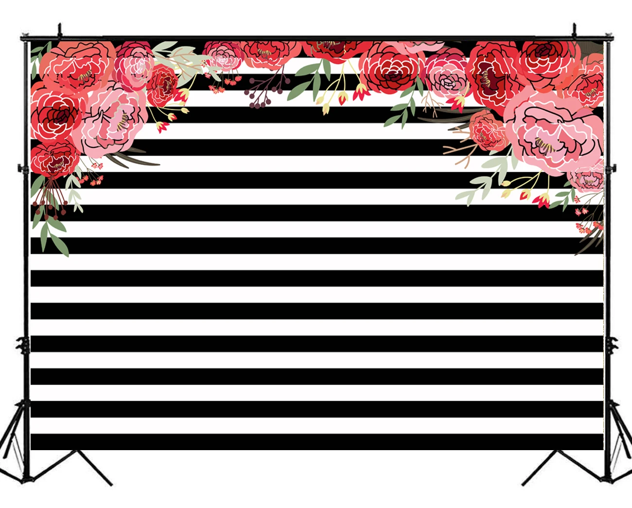 Фон для свадебной фотосъемки с белыми и черными полосками детской розовыми