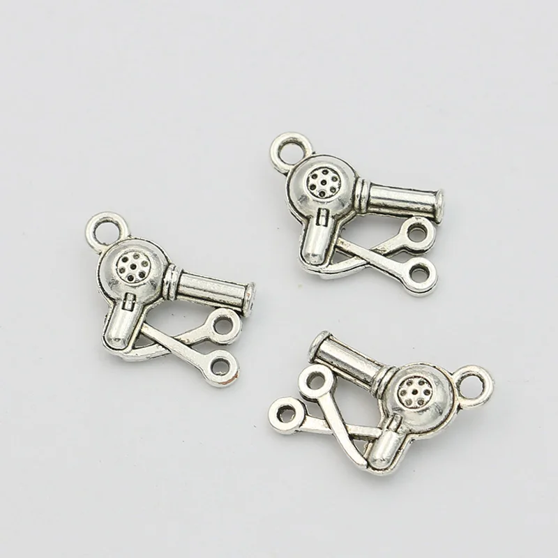 10 шт. Тибетский посеребренный фен для волос стилист Подвески модные ювелирные