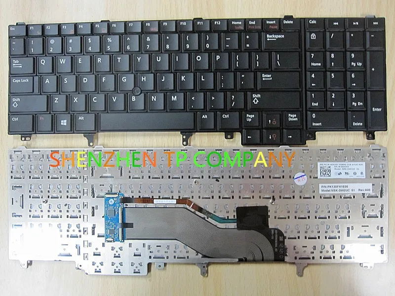 Клавиатура для ноутбука Dell Latitude E6520 E6530 E6540 E5520 E5520M E5530 с точечной наклейкой без