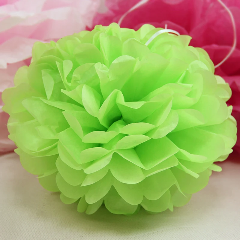 6 дюймов 15 см тканевая бумага Pom Poms цветок шар помпон для дома сад Свадьба детский душ День рождения украшение для детских поделок сделай сам - Цвет: Светло-зеленый