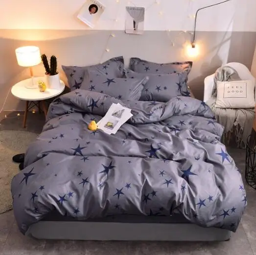

Bedding Set Blue Euro Bedspread Luxury Duvet Cover Double Bed Sheets Linens Queen King Adult Bedclothes