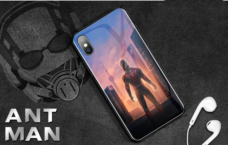 Marvel Coque роскошный стеклянный чехол для телефона Железный человек Америка Капитан силиконовый чехол для iPhone 6 6s 7 8 Plus X XS Max XR Мстители Funda