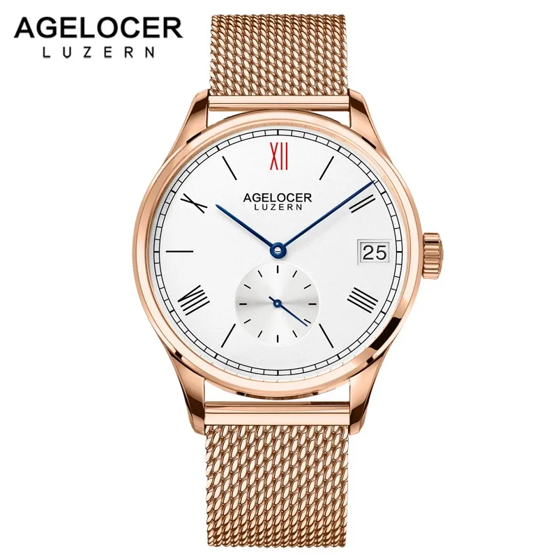1101D9 AGELOCER Swizerland Lurzern мужские часы с датой мужские ролевые часы Роскошные известный бренд спортивные мужские подарок аналоговые автоматические наручные часы - Цвет: 1101D9