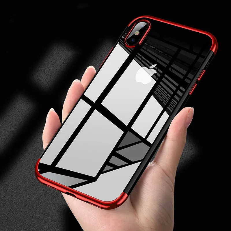 Роскошный прозрачный чехол Чехол для iPhone 6 6s 7 8 X кремний телефона Plus мягкая задняя