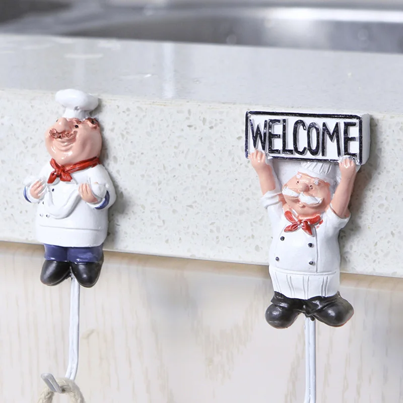Настенная вешалка для кухни крючки в стиле шеф повара из мультфильма липкий
