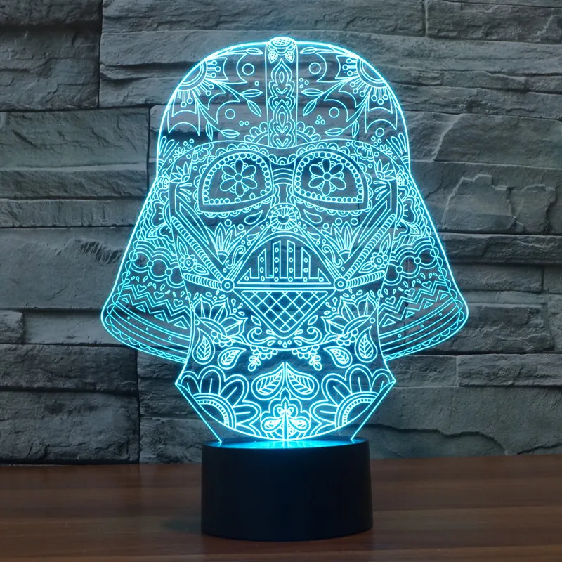 Star Wars 3D визуальный ночь светодиодная настольная черный воин выключатель лампы luminaria-де-меса de лампе таблице usb чрезвычайных lampara Lampen