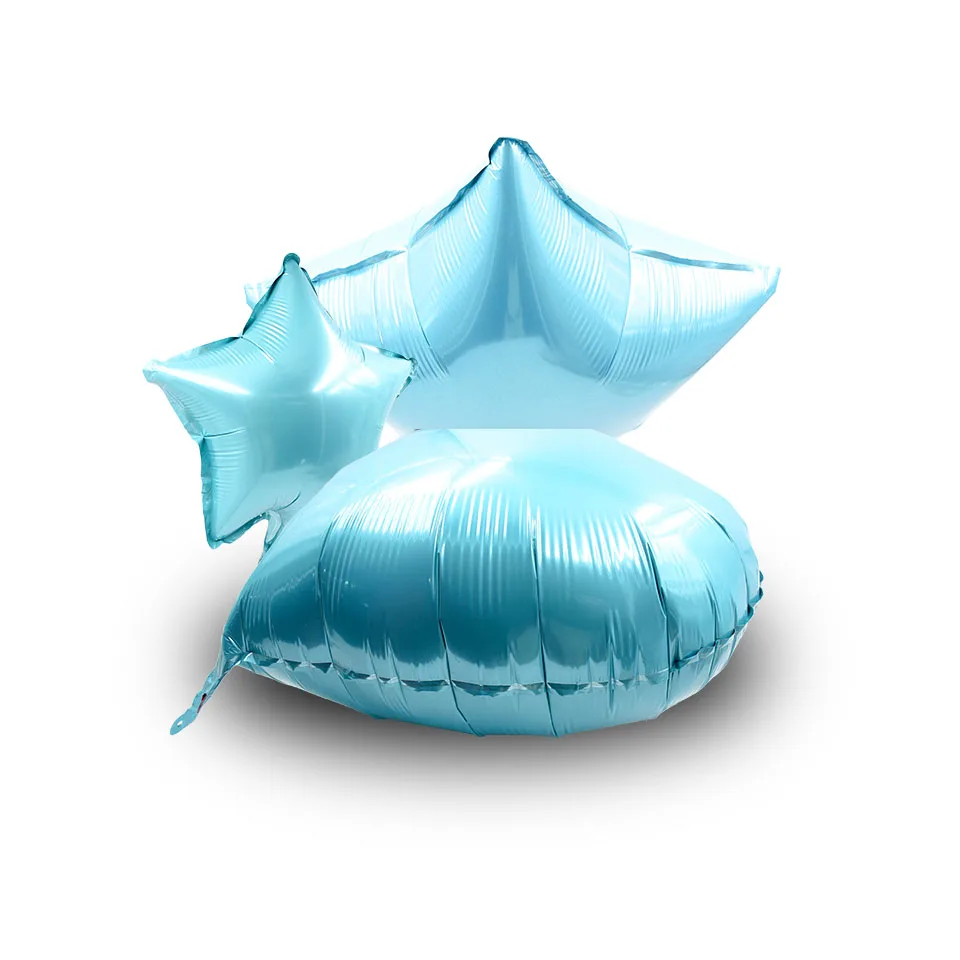 1set/6pcs Tiffany Blue Aluminium Foil Balloon Heart Star Shaped Helium Air Ball Decor Wedding Birthday Party Balloons Supplies | Дом и сад