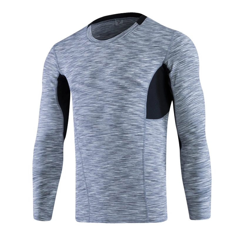 Мужская футболка с длинным рукавом быстросохнущая для бега фитнеса тренажерного