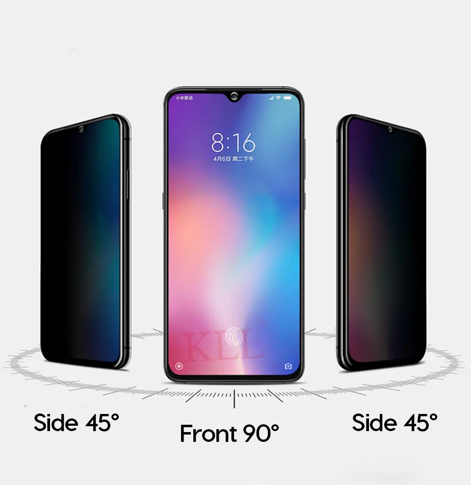 Анти-шпионское закаленное стекло для Xiaomi mi 9 8 SE 8 Lite CC9 CC9E анти-писк конфиденциальности протектор экрана для Red mi Note 7 K20 Pro