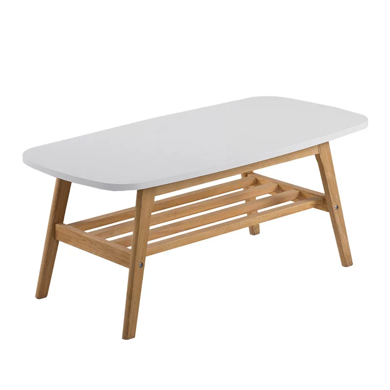 Деревянный Повседневный журнальный столик с нижней полкой для хранения в