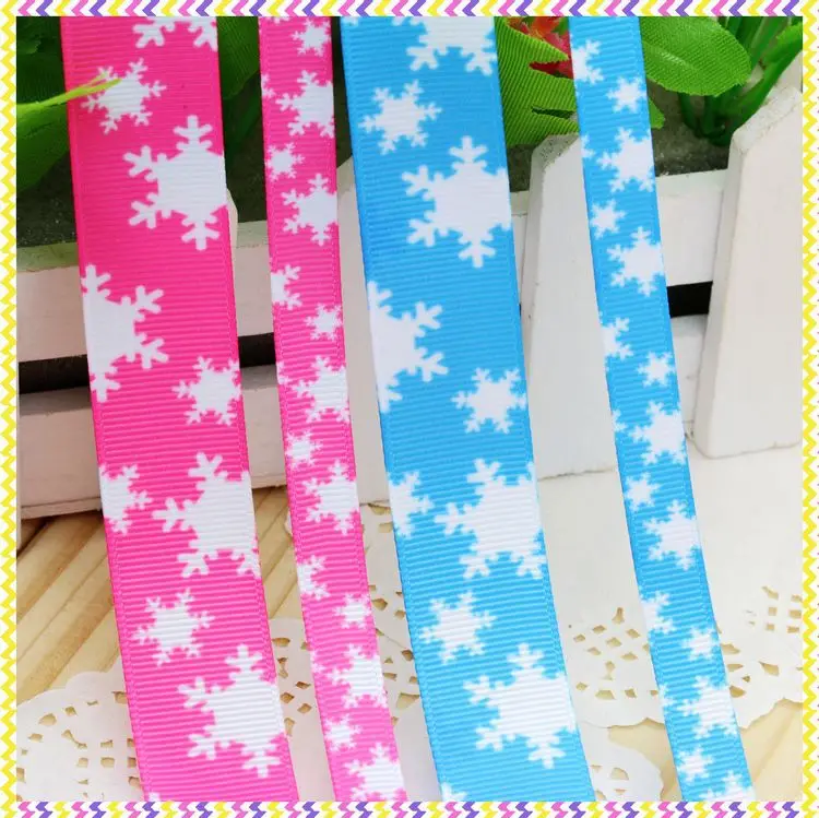 Бесплатная доставка Снежинка 4 варианта печати grosgrain ленты hairbow головные уборы
