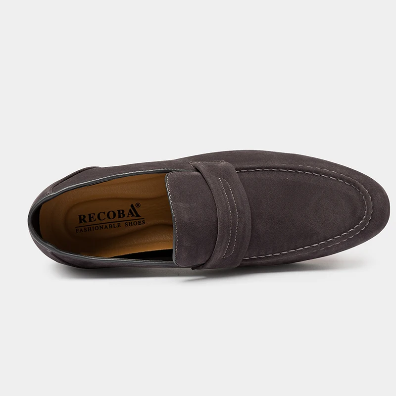 Для мужчин летняя повседневная обувь Большие размеры 11 12 Серый Бархат Замша