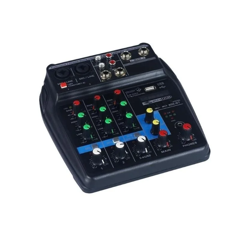 Горячая мини USB аудио миксер усилитель Bluetooth плата 48 В фантомная мощность 4 канала