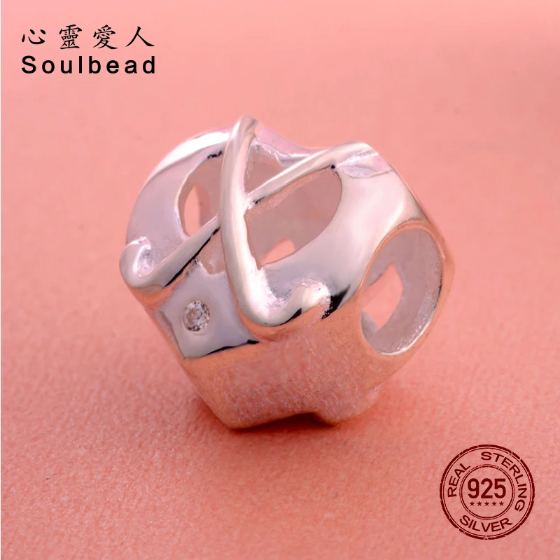 Soulbead 925 стерлингового серебра европейские хоккейные клюшки сердце Шарм бусы с CZ