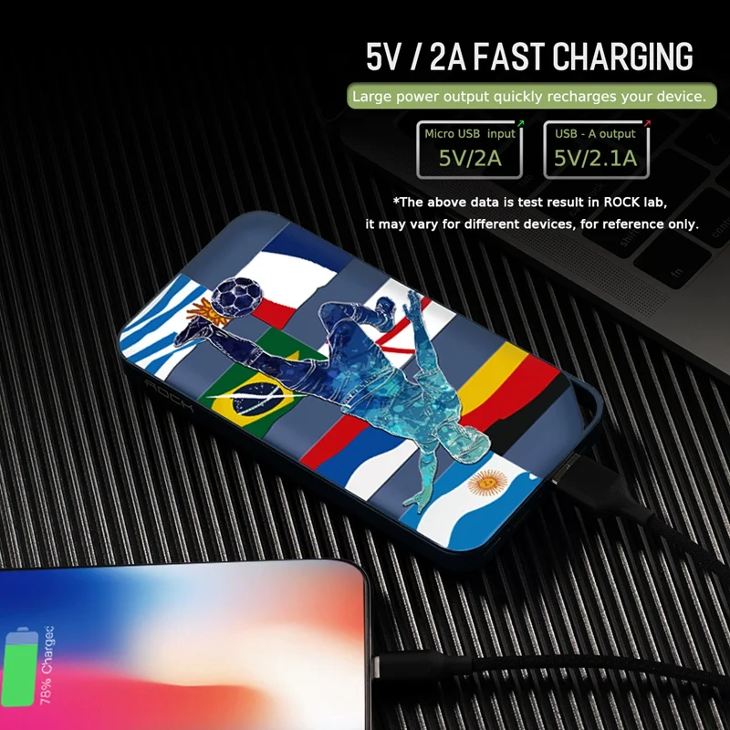 Распродажа по сниженным ценам ROCK переносной 10000 мАч Внешний аккумулятор для