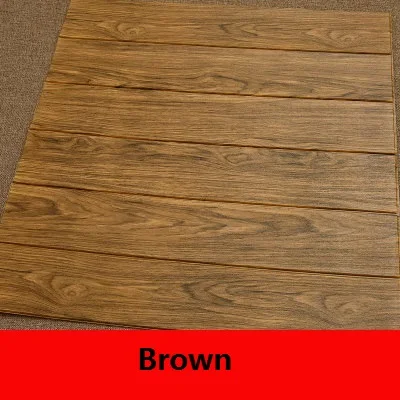 Brown Водостойкие 3D настенные панели из пенополиэтилена, самоклеющиеся обои под дерево, рулон для поделок, гостиной, спальни, ретро, домашний декор, настенные наклейки - Цвет: Brown