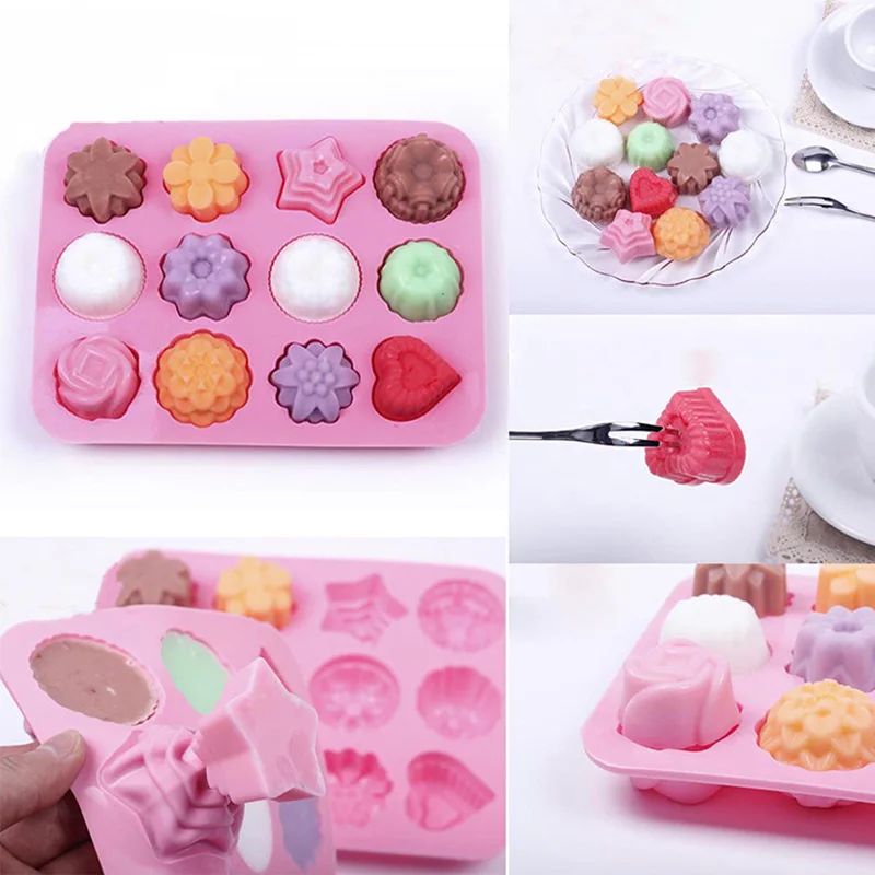 Силиконовая форма для помадки торта 12 решеток цветок пудинг инструменты выпечки