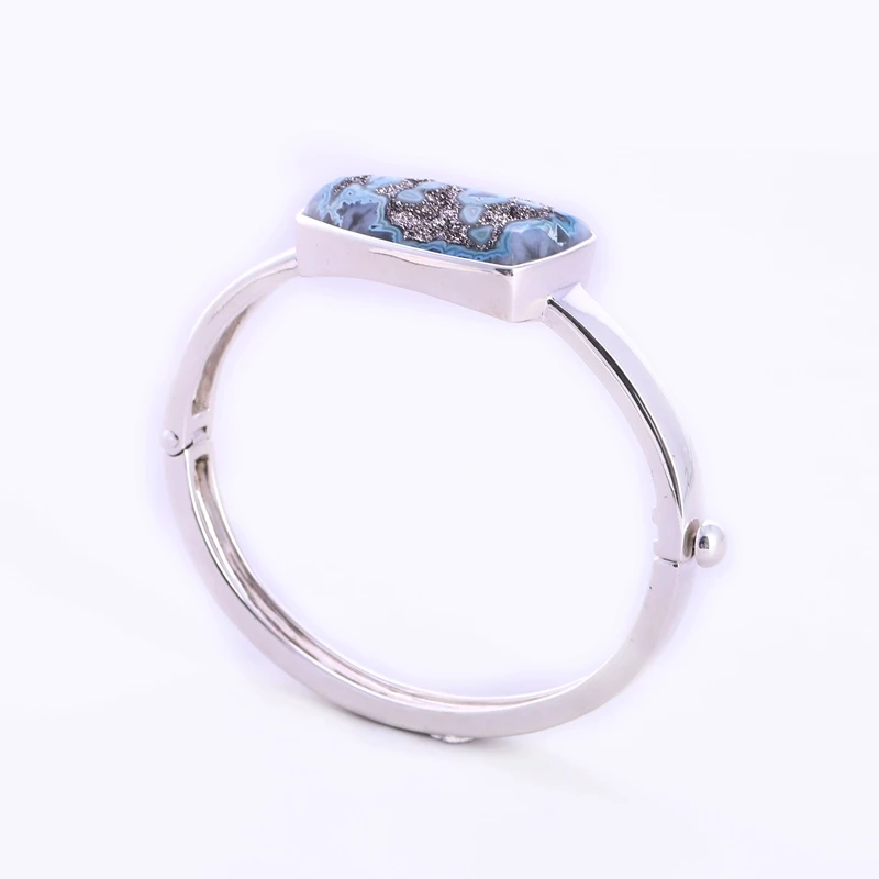 Браслет Drusy из серебра 925 пробы ширина браслета-45 6 мм 31x18x9 31 52 г для вечеринок