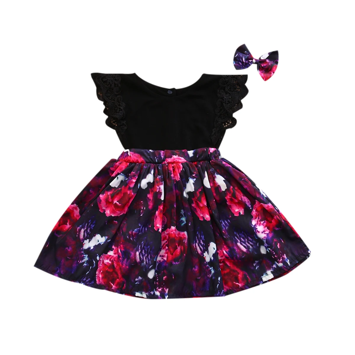 

Toddelr Kids Baby Girls Sister Matching Floral Jumpsuit Bodysuit And Dress Outfits Set