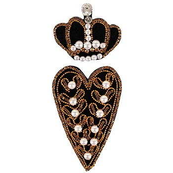 1392heart crown 1set 2 шт./лот DIY Мороженое Корона сердце нашивки вышивка бисером кристалл аппликация сумки аксессуары для одежды мотив значок патч TH1392 - Цвет: 1392heart crown 1set
