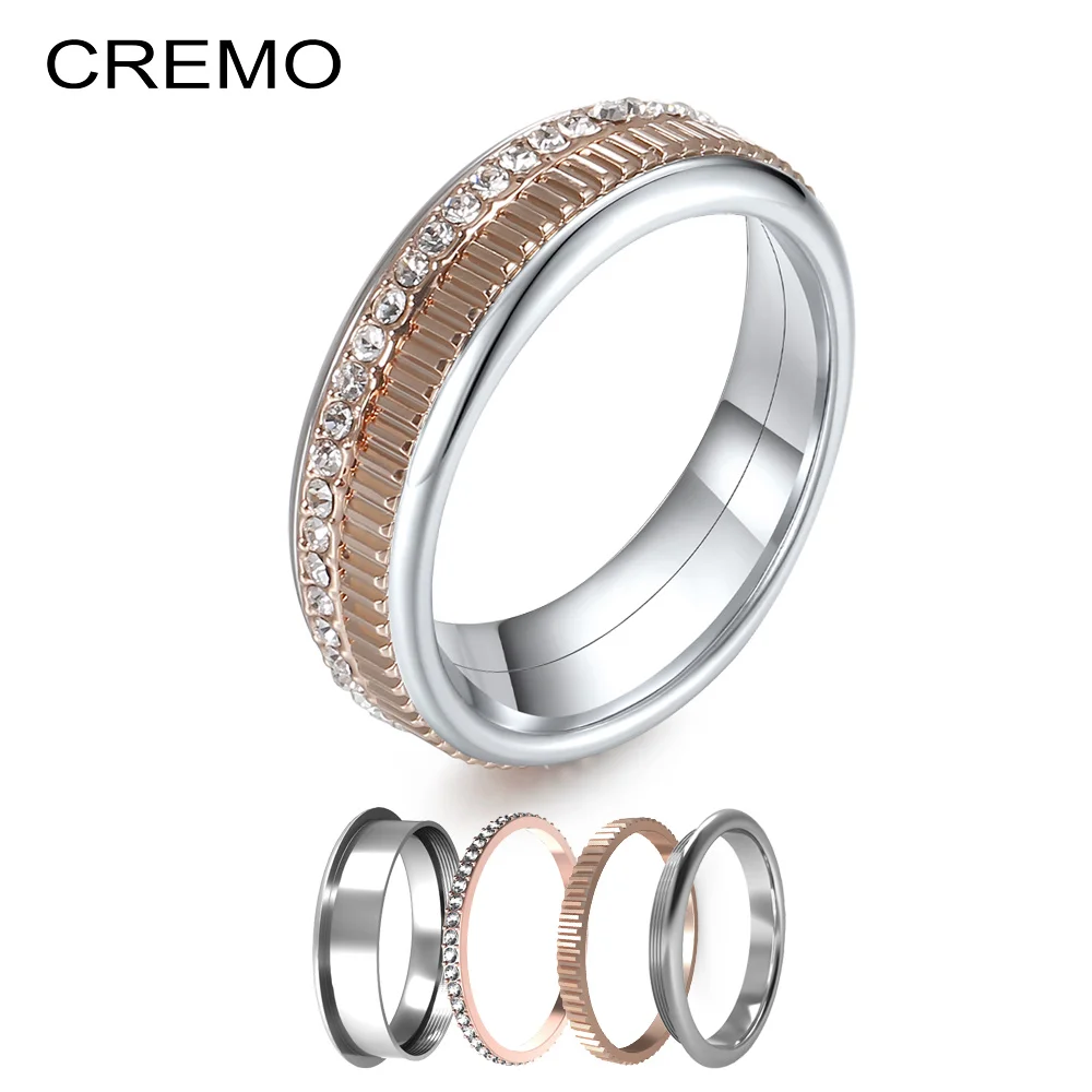

Dicsgee Wedding Ring For Women Lovers Simple Cubic Zirconia Rose Gold Color Fashion Jewelry Turning Accessories Ring