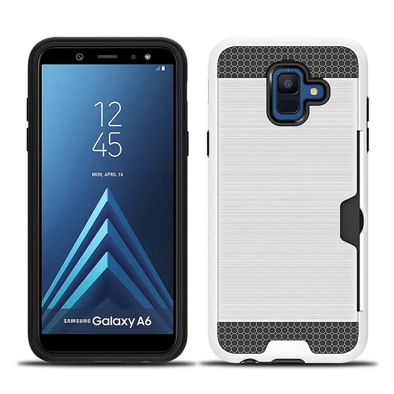 CBL Case For Samsung Galaxy A8 A6 Plus 2018 Brushed card PC+TPU Stand Cover Cases A3 A5 A7 2016 2017 2015 Phone |