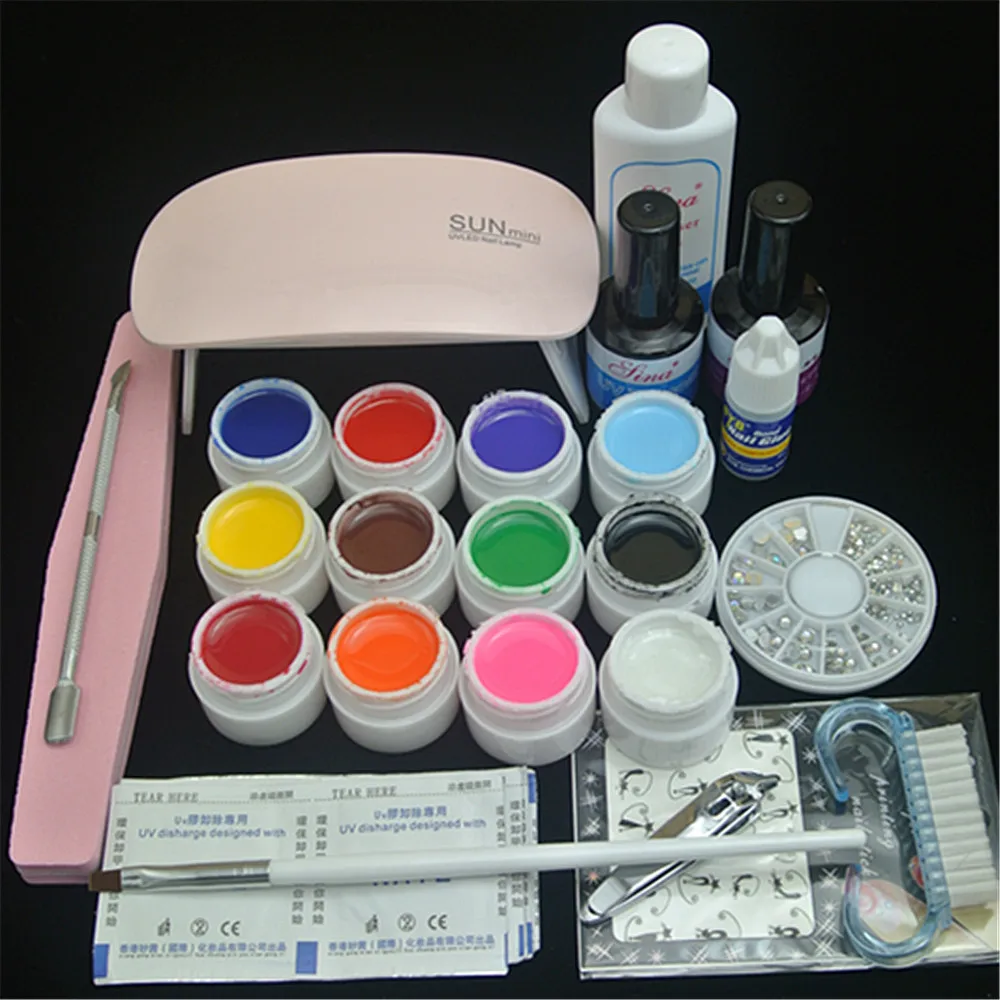 Фототерапия маникюрный набор для геля ногтей 34 шт. Гель-лак 6 Вт Sunmini УФ