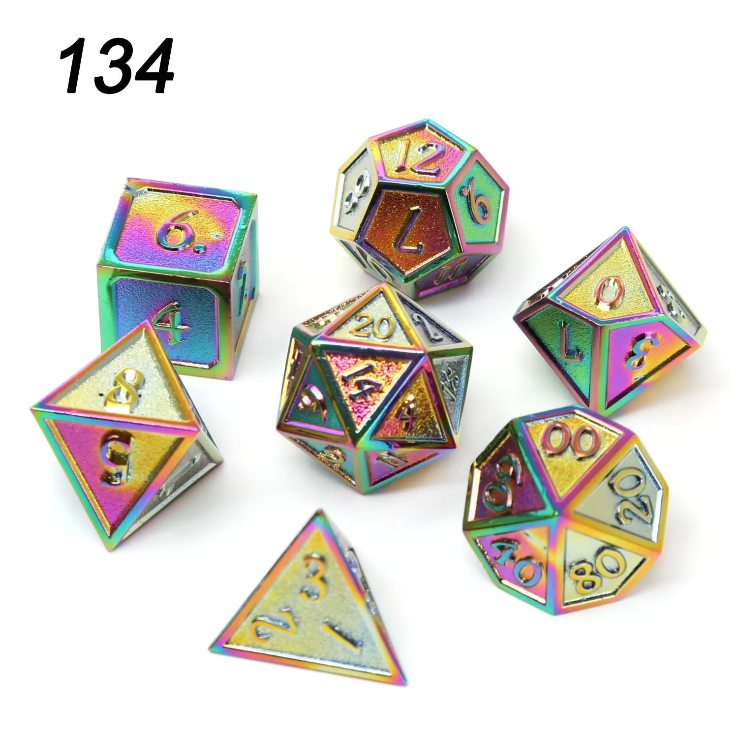 Chengshuo игральные кости DND Металл РГП набор многогранных подземелья и дракон d20 8 синий настольные игры цинковый сплав Цифровой узор в кости - Цвет: 134