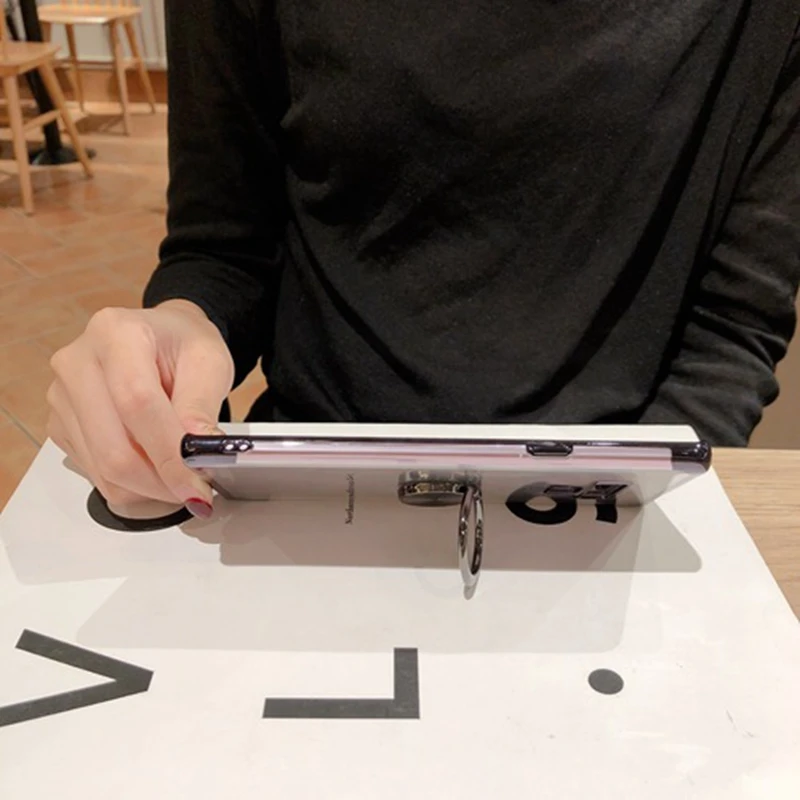 Палец кольцо держатель чехол для samsung Galaxy Note 9 ясно мягкий S8 S9 S10 A6 плюс