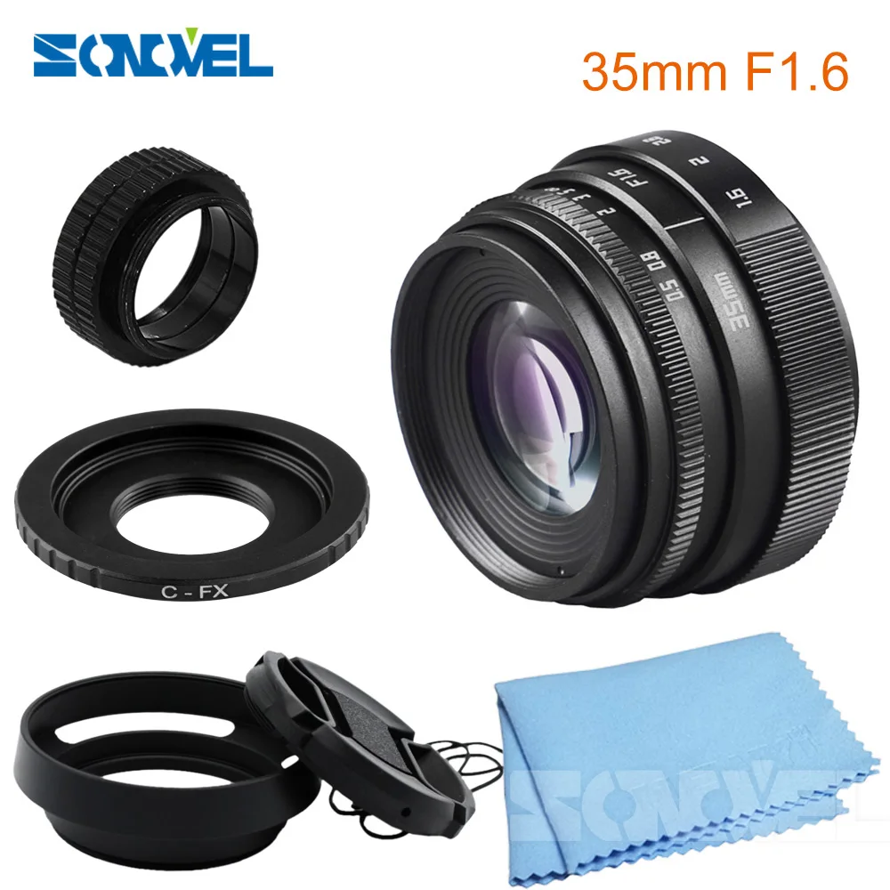 35 мм F1.6 CCTV объектив C Mount Camera Lens + Hood kit для Fuji Fujifilm X E2 E1 Pro1 M1|35mm f1.6|lens c mountc mount |