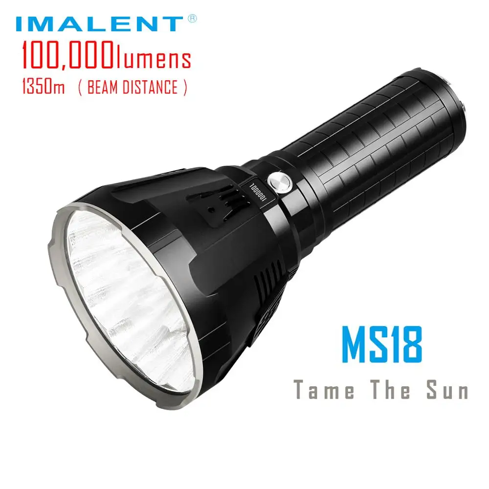 IMALENT MS18 супер яркий фонарик CREE XHP70.2 Макс 100000 люменов дальность луча 1350 метров система охлаждения ручной фонарь