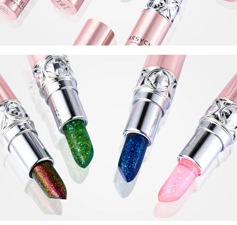 Crystal Lipstick Plant Jelly Crystal Diamond Gold Foil Lipstick Crystal Temperature Sense Lipstick Waterproof Lasting
