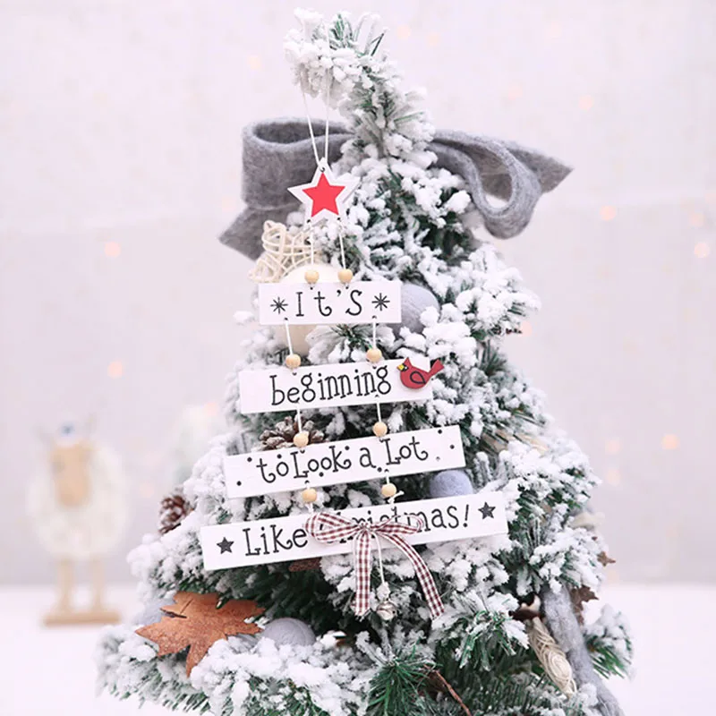 Веселые рождественские украшения для дерева Xmas письмо деревянный подвесной