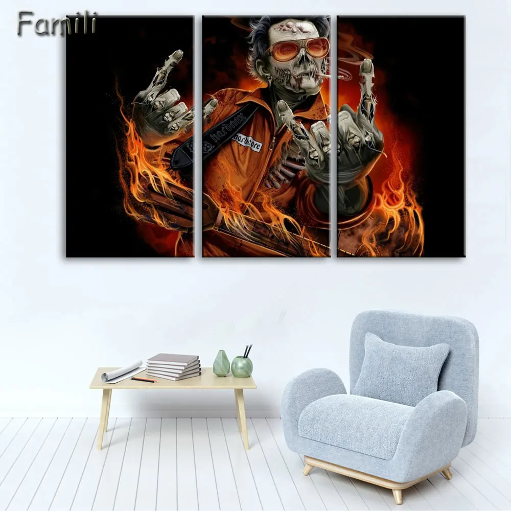 Холст стены Книги по искусству некадрированным Home Decor Фотографии комплект из 3 предметов Электрогитары Картины Винтаж музыкальный инструмент Плакаты HD с Пэн
