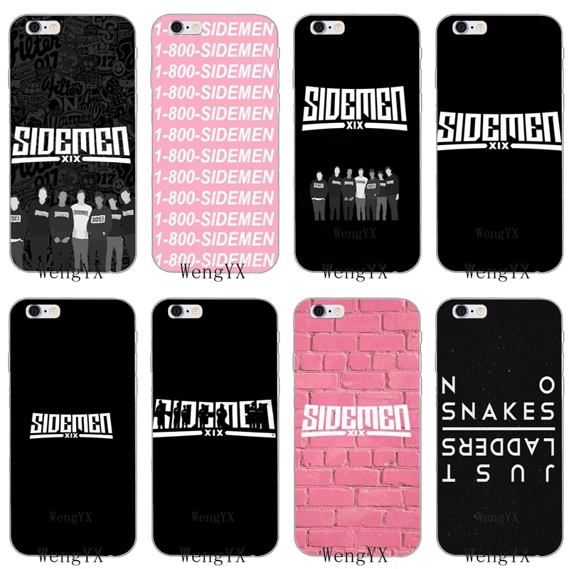 Дизайнерский тонкий силиконовый мягкий чехол Sidemen с логотипом для телефона iPhone 4