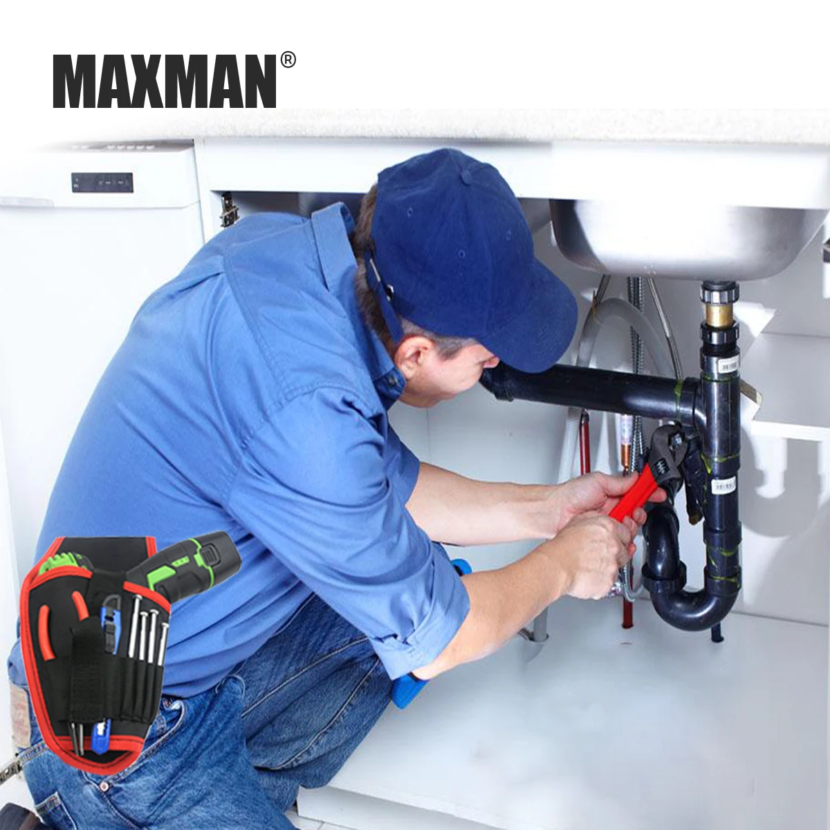 

MAXMAN 12v 18v Lithium Drill Pocket Professional Drill Tools Bag Multi-pocket Tool Accessories Bag Repaire Electrician Pocket