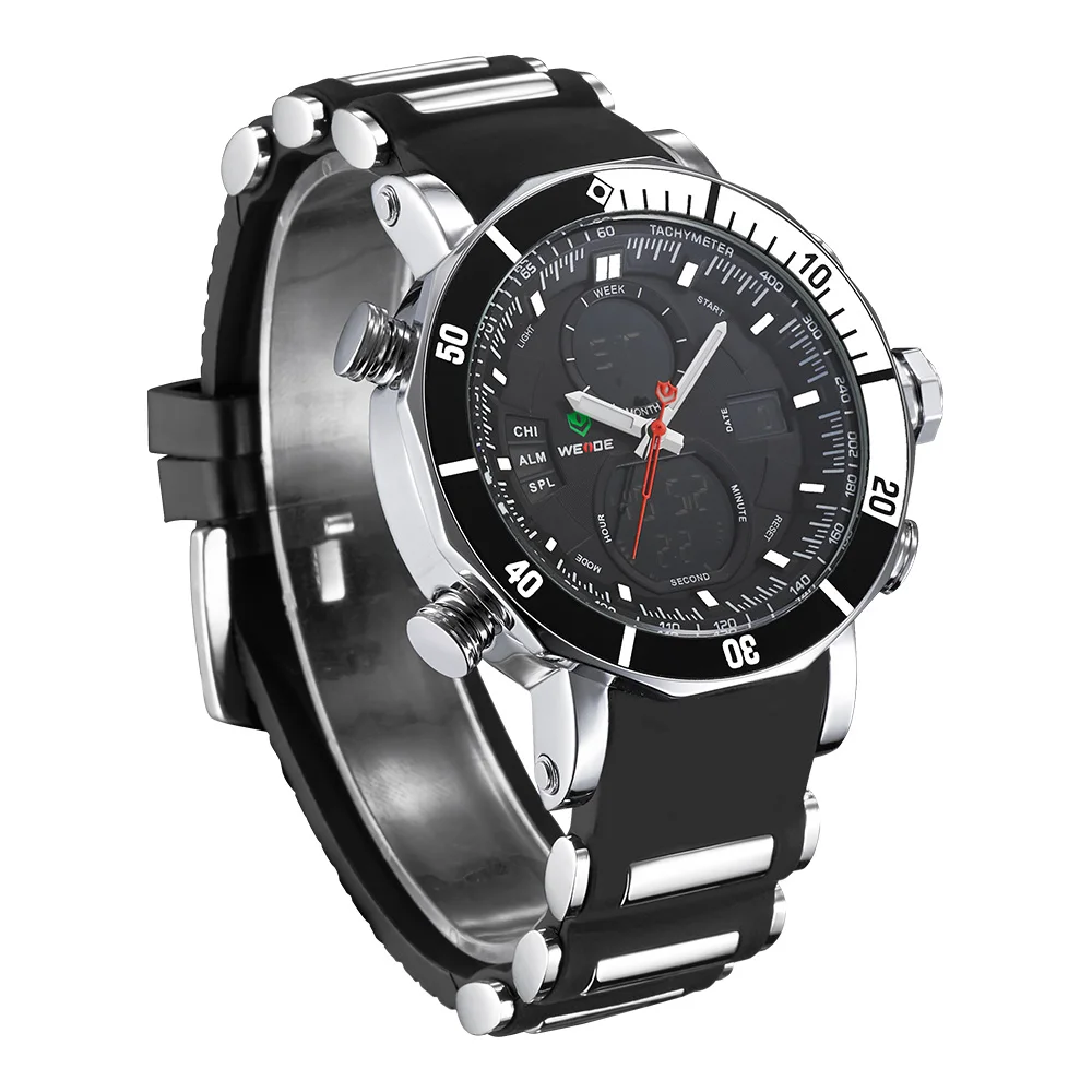 2017 WEIDE Брендовые мужские спортивные часы водонепроницаемые военные кварцевые
