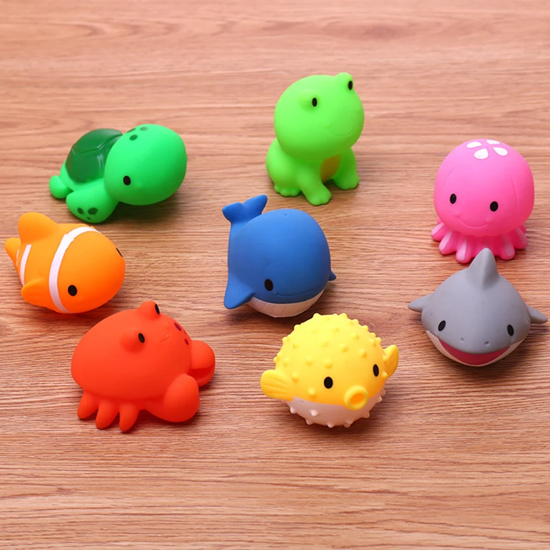 Морские маленькие животные, сжимающие детские игрушки для воды, брызги воды, силиконовая кукла, детские игрушки для ванной, подарок для студента