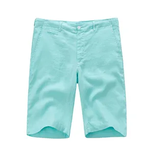 Шорты мужские повседневные из 100% льна, модные пляжные, лето