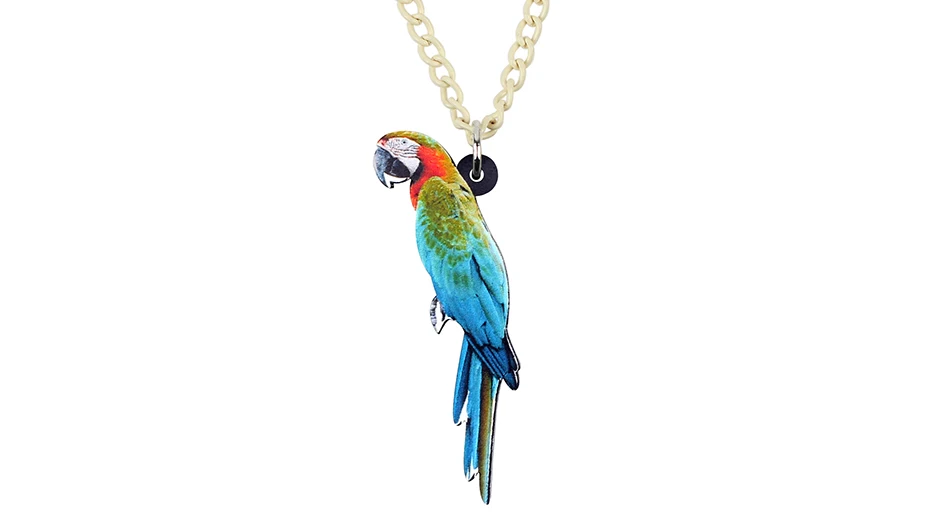 Bonsny, акриловое, Тропическое, Macaws, попугай, птица, ожерелье, подвеска, цепочка, чокер, модное, джунгли, животное, ювелирное изделие для женщин, девочек, аксессуары