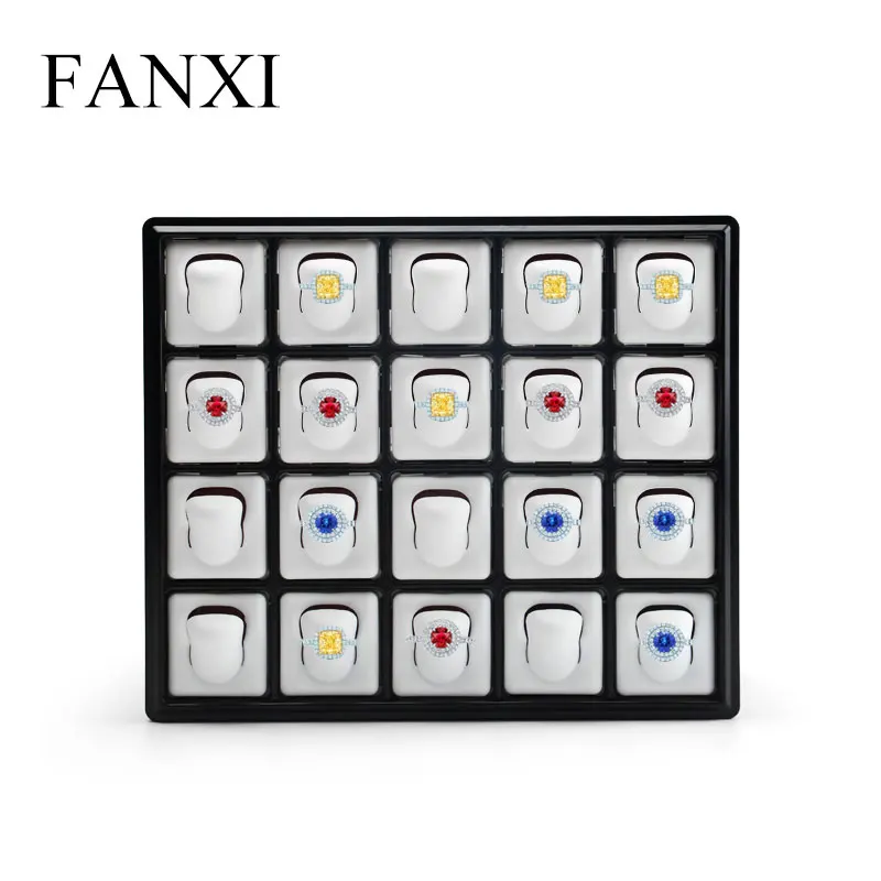 Fanxi палец кольцо Дисплей лоток серьги уха шпильки черный и белый Органайзер Expositor